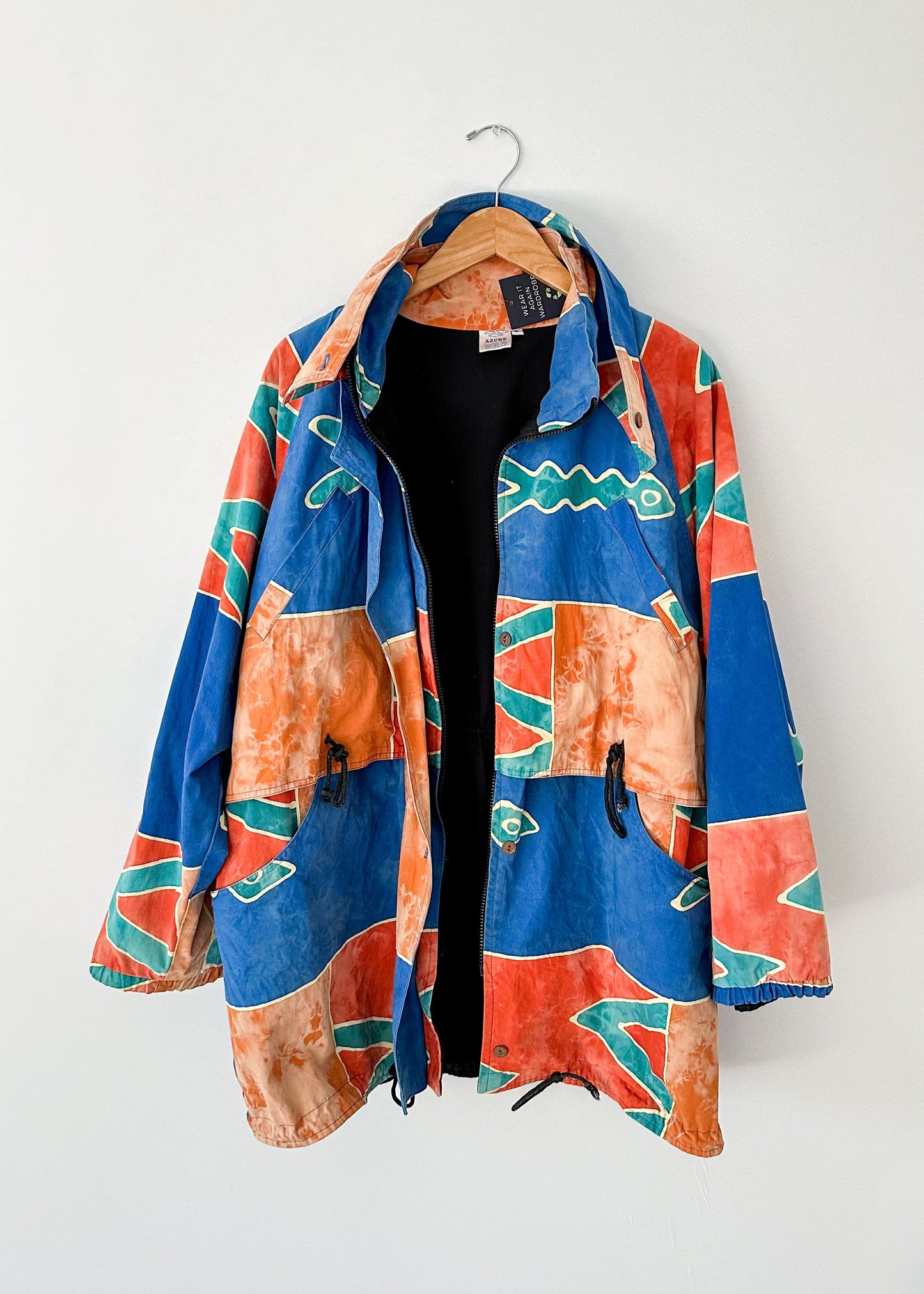 Vintage 90s Azure Geometric Cocoon Jacket (XL)