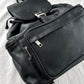 Vintage 90s Wilson’s Leather Black Large Drawstring and Buckle Backpack