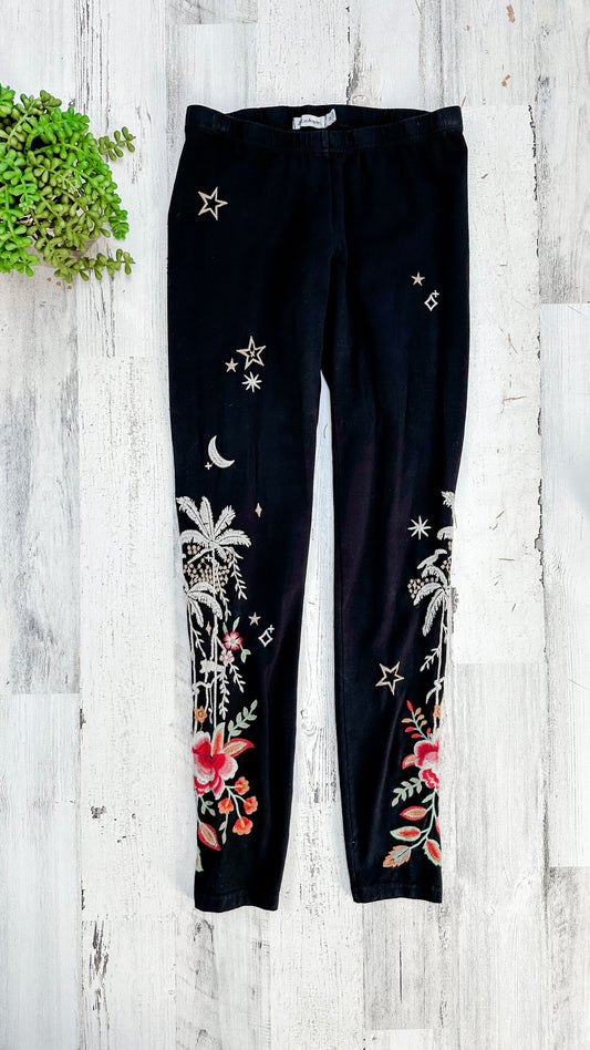 Johnny Was Black Embroidered Leggings (XS)