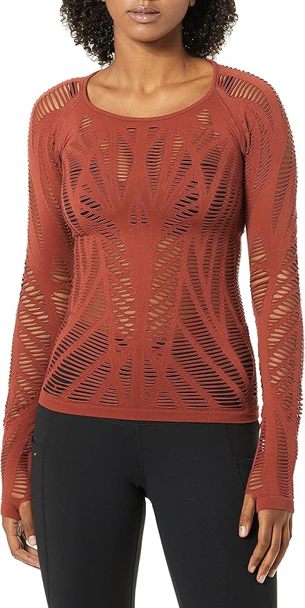 Alo Yoga Wanderer Top in Burnt Orange (M)