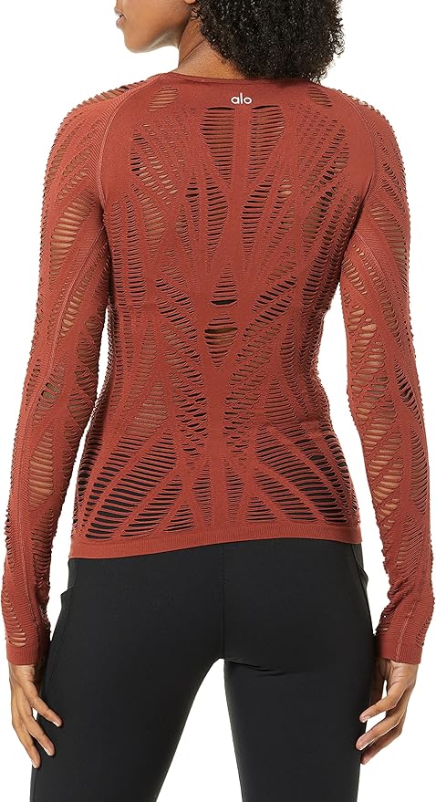 Alo Yoga Wanderer Top in Burnt Orange (M)