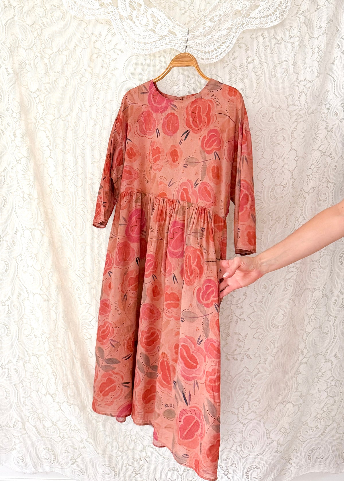 Gudrun Sjödén Roses Organic Cotton Floral Midi Dress