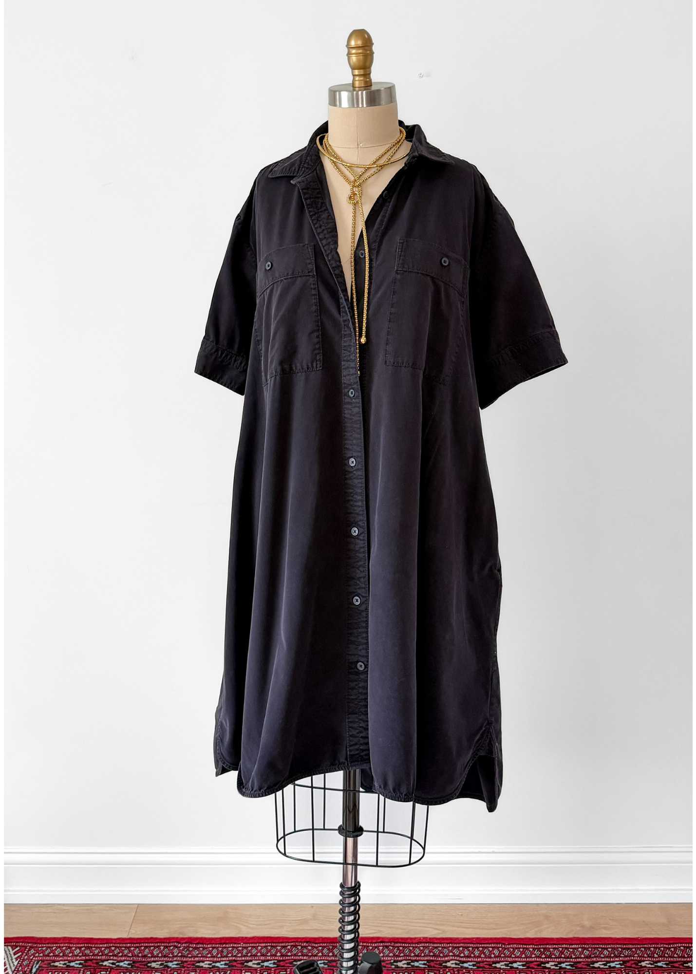 Everlane Day Tripper Black Shirt Dress (XL)