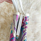 Emilio Pucci by Jana 1960s RARE Abstract Silk and Leather Top Handle Purse