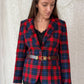 Vintage Pendleton Red Tartan Plaid Pure Virgin Wool Blazer Made in USA