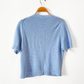 Alex Mill Elle Short Sleeve Knit Cardigan Sweater in Hydranga Blue (XL)