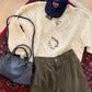 Vintage 90s Bill Blass Olive Green Khaki Cotton High Waist Rolled Cuff Shorts