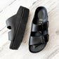 NEW Birkenstock Women's Arizona Flex Platform Black Leather Papilio Sandals (37)