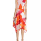 Donna Karan Pink and Orange Abstract Handkerchief Hem Zip Front Dress (4)