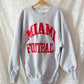 Vintage 90s Champion Reverse Weave Miami Football Sweatshirt Gray XXL USA