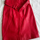 Vintage Wilson's Red Leather Belted Skirt