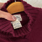 Vintage 80s Christian Dior Separates Burgundy Wool Cable Knit Turtleneck