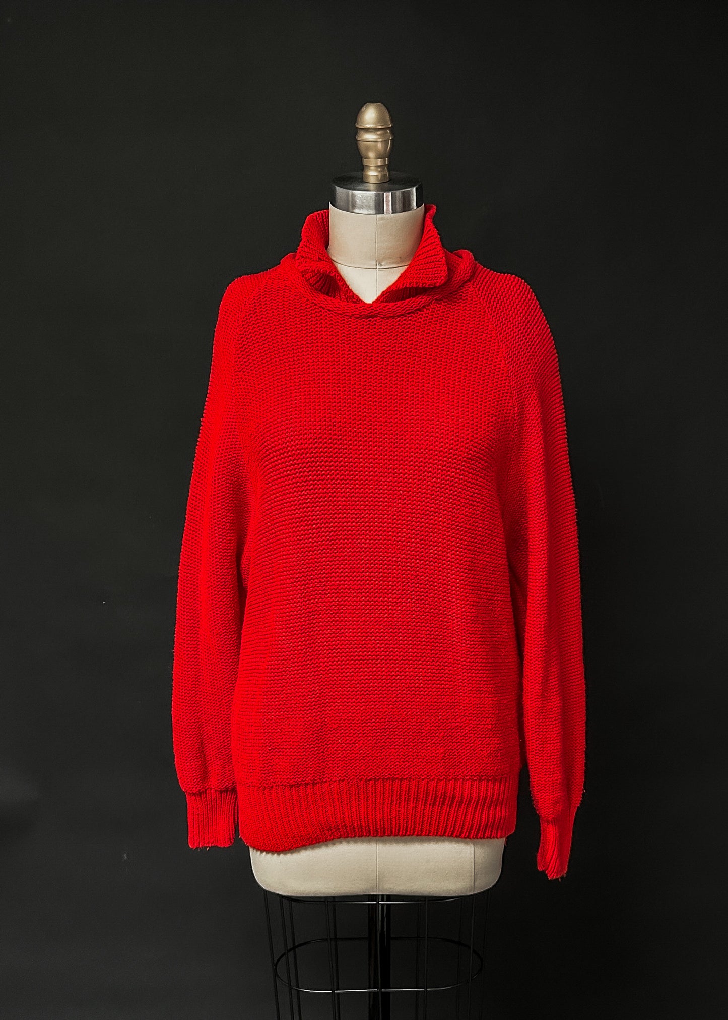 Vintage 80s Gap Clothing Co. Red Collared Knit Pullover Sweater (M)