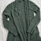 Saks Fifth Ave. Green Gray Cashmere Open Cardigan (XL)