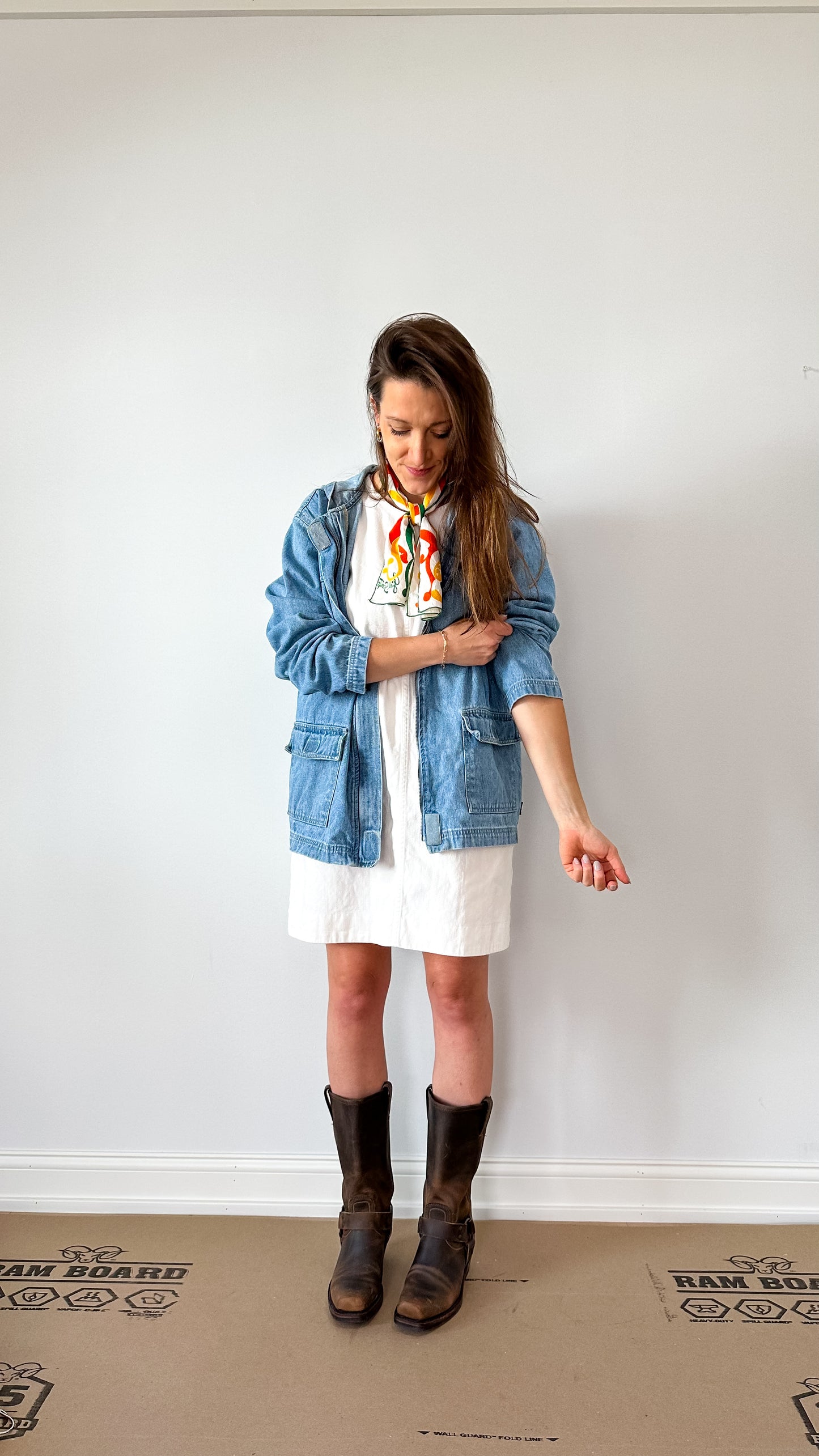 J.Crew White Denim Jumper Dress (10 or M)