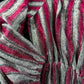 Vintage 70s Magenta and Silver Dancing Queen Maxi Dress (S)