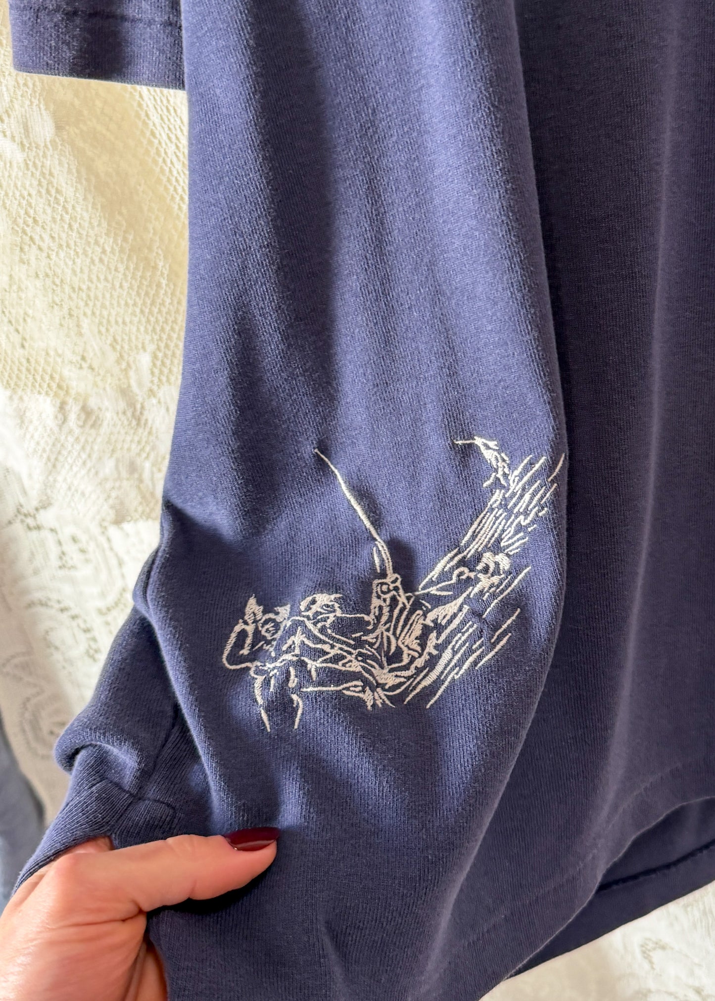 Vintage Polo Ralph Lauren Sailfish Swordfish Navy Embroidered Collared Shirt (mens XL)