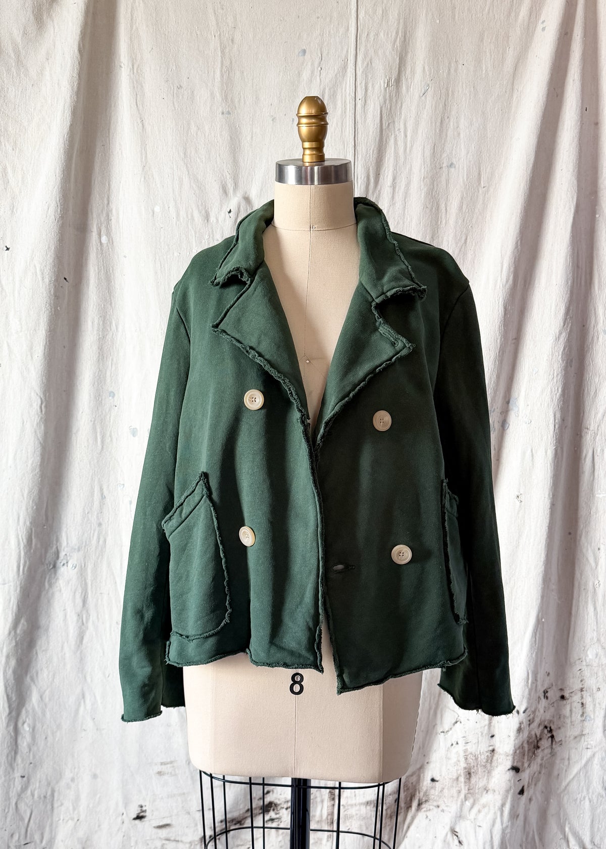 Frank & Eileen Belfast Cropped Sweatshirt Peacoat Jacket (M)