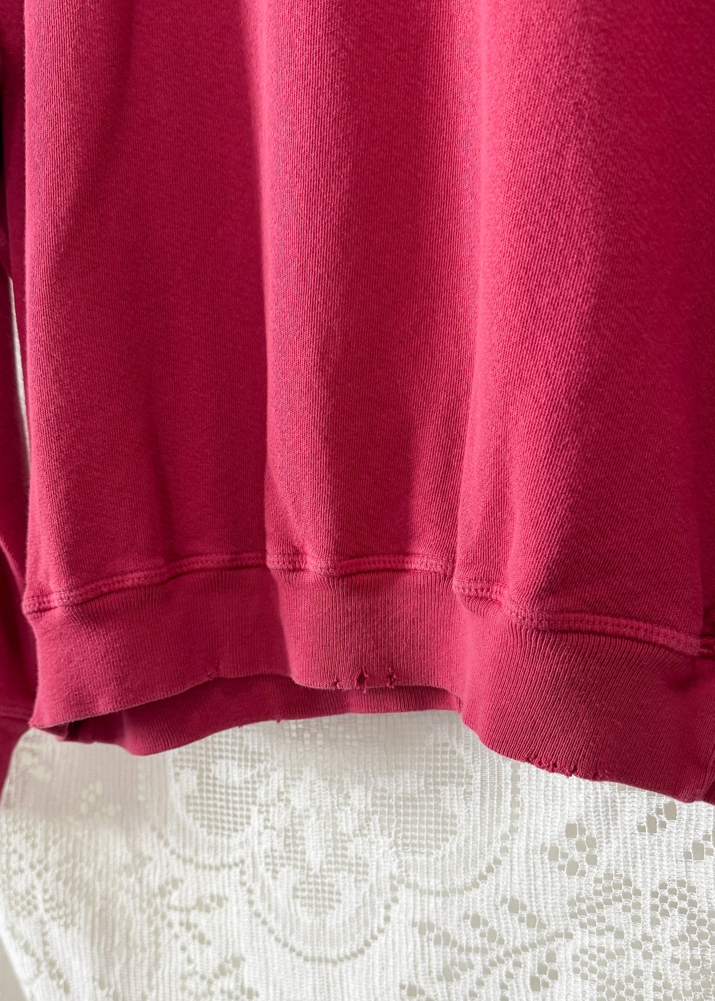 The GREAT College Crewneck Distressed Terry Cotton Sweatshirt (3 or L)