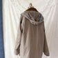 Vintage 90s Burberrys Taupe Khaki  Plaid Lined Field Coat with Hood Made in England