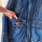 Vintage 90s In Crowd Denim Ski Jacket Southwestern Lined Oversized Coat