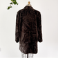 Vintage 70s Sears Dark Brown Faux Fur Coat (M)