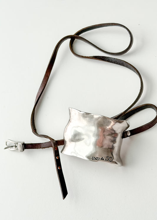 Uno de 50 Ibiza Silver Plated Leather Wrap Cuff Bracelet