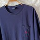 Vintage 90s Navy Crewneck Pocket T-Shirt (men's XXL)