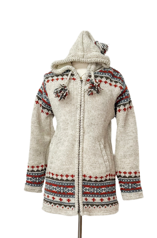 Lost Horizons Elizabeth Fleece Lined Knit Hooded Jacket (M)