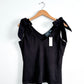 NEW Anthropologie Maeve Black Tie Shoulder Top (L)