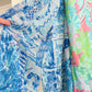 Lilly Pulitzer Silk & Cashmere Blue White Fresh Catch Print Scarf