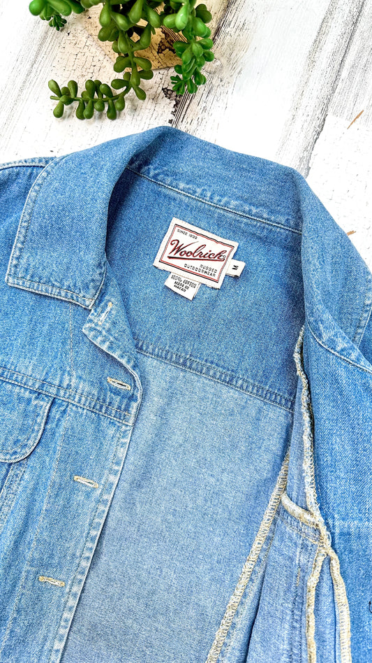 Vintage 90’s Woolrich Denim Cropped Jacket (M)