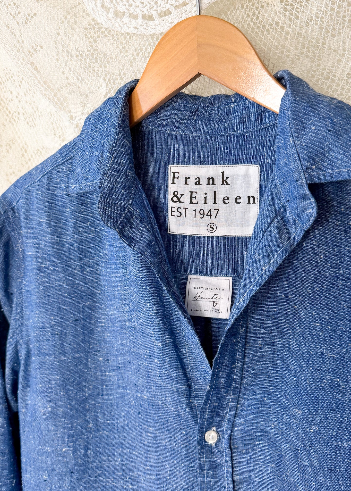 Frank & Eileen Hunter Shirt Dress in Blue Linen Speckle