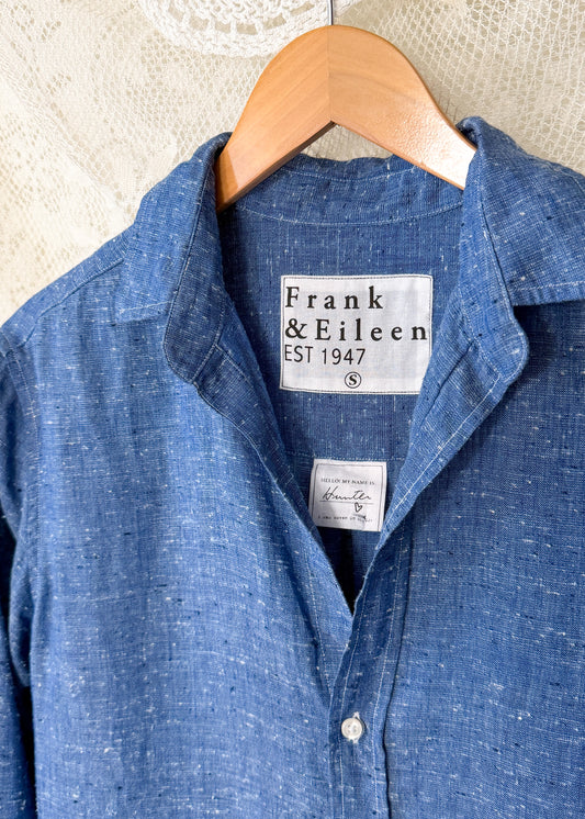 Frank & Eileen Hunter Shirt Dress in Blue Linen Speckle
