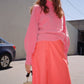 Just Female Adelet Knit Mock Neck Sweater in Rose Pink (M)