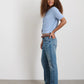 Alex Mill Elle Short Sleeve Knit Cardigan Sweater in Hydranga Blue (XL)