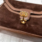 Vintage 70’s Gucci Brown Suede Horsebit Lock Front Shoulder Purse