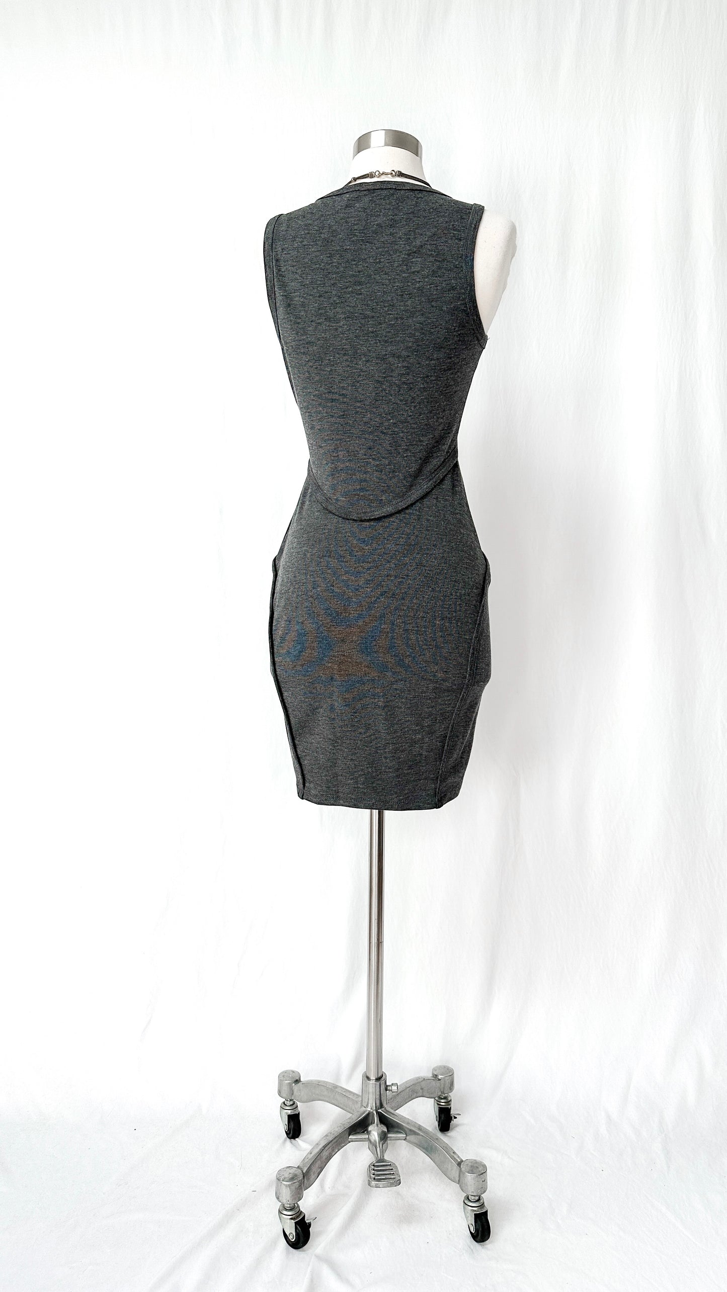 T by Alexander Wang Charcoal Grey Full Zip Dress (XS)