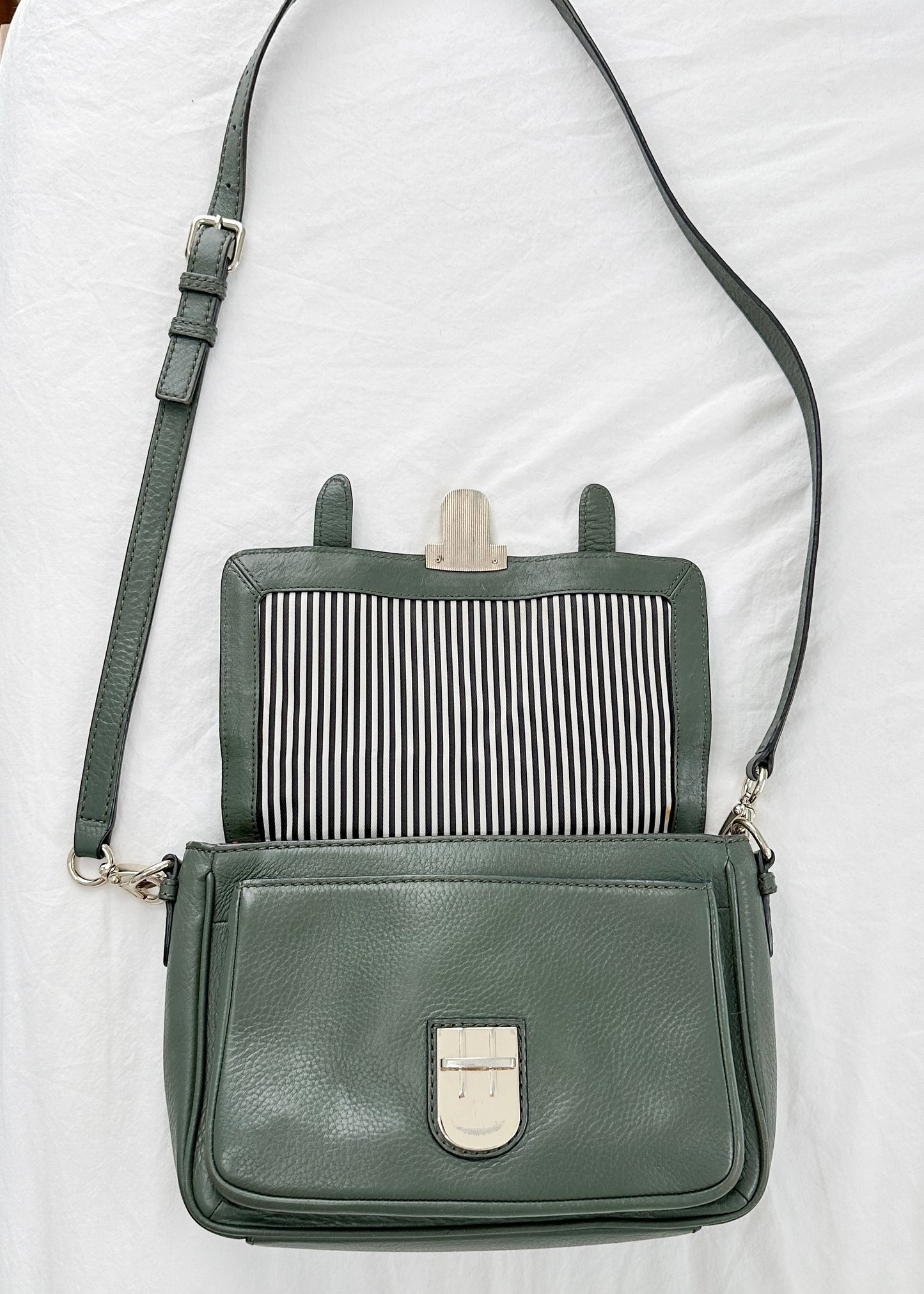 Kate Spade Lola Avenue Lia Dark Green Loden Satchel Purse