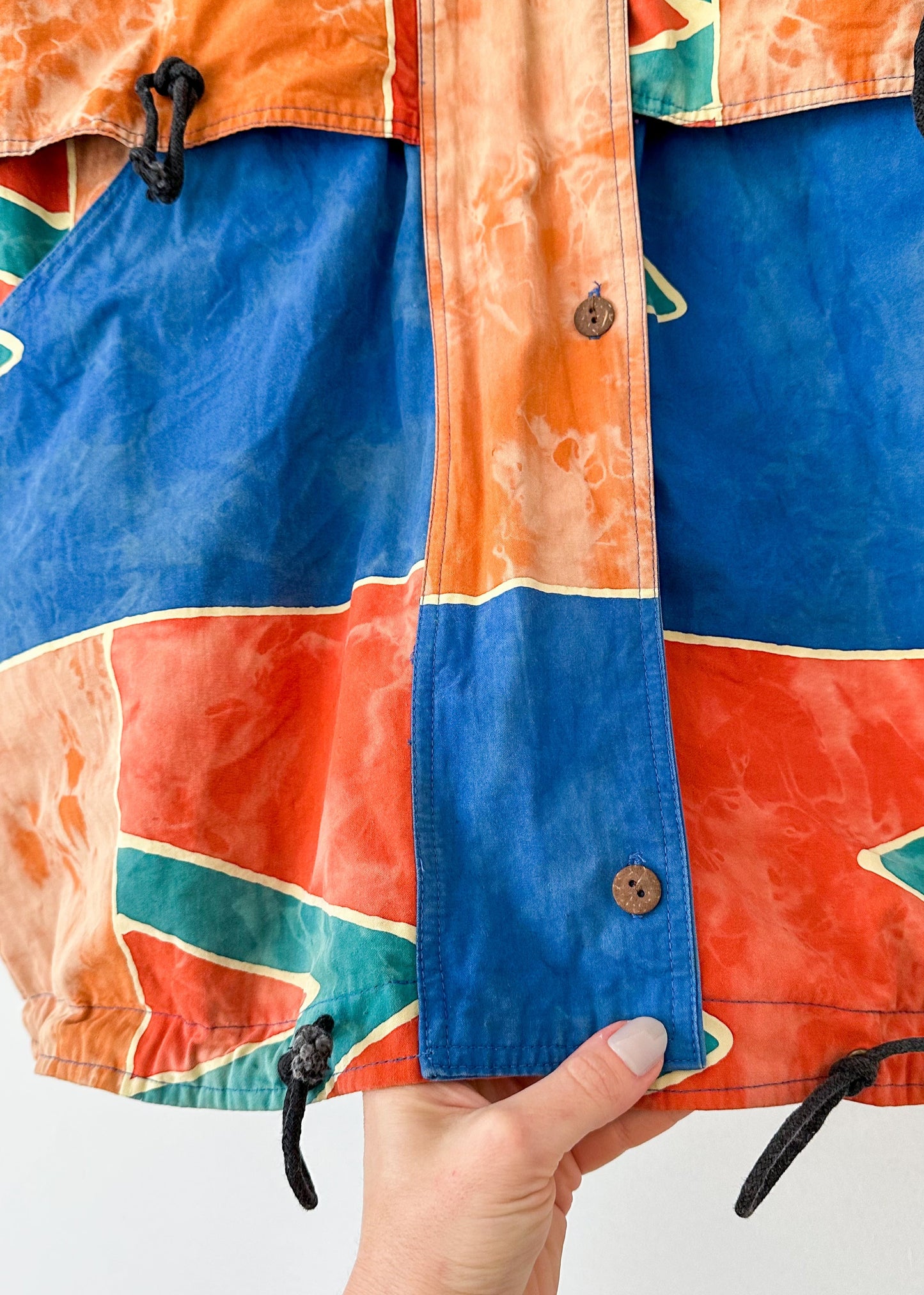 Vintage 90s Azure Geometric Cocoon Jacket (XL)
