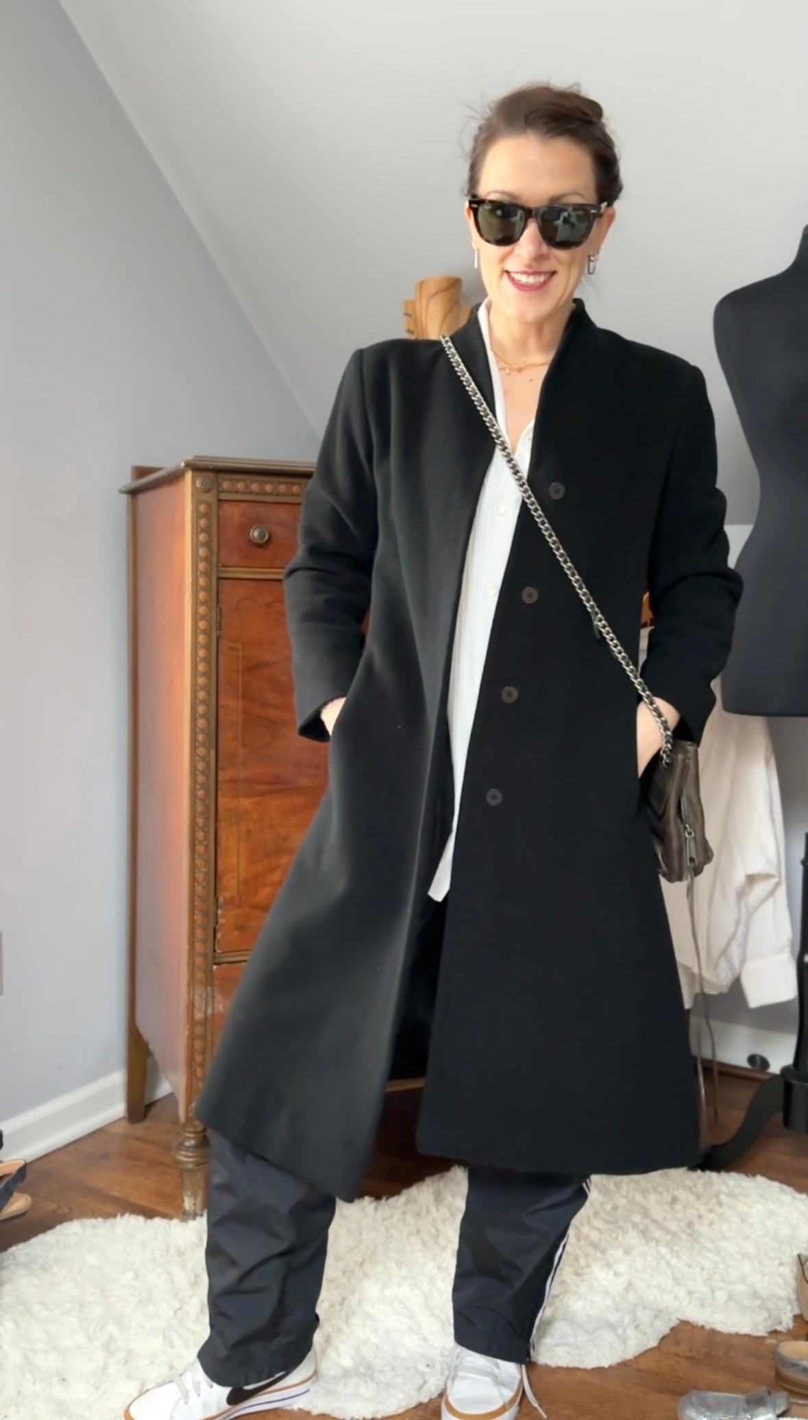 Kristen Blake Timeless Cashmere Blend Black Coat (S or 2/4)