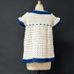 Vintage 70s Hand Knit Crochet Babydoll Top (S)