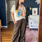 NEW Annette Görtz Brown Suede Wide Leg Pants (EU 40 or 8)