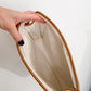 Vintage 80s Celine White & Brown Leather Pouch Clutch Purse