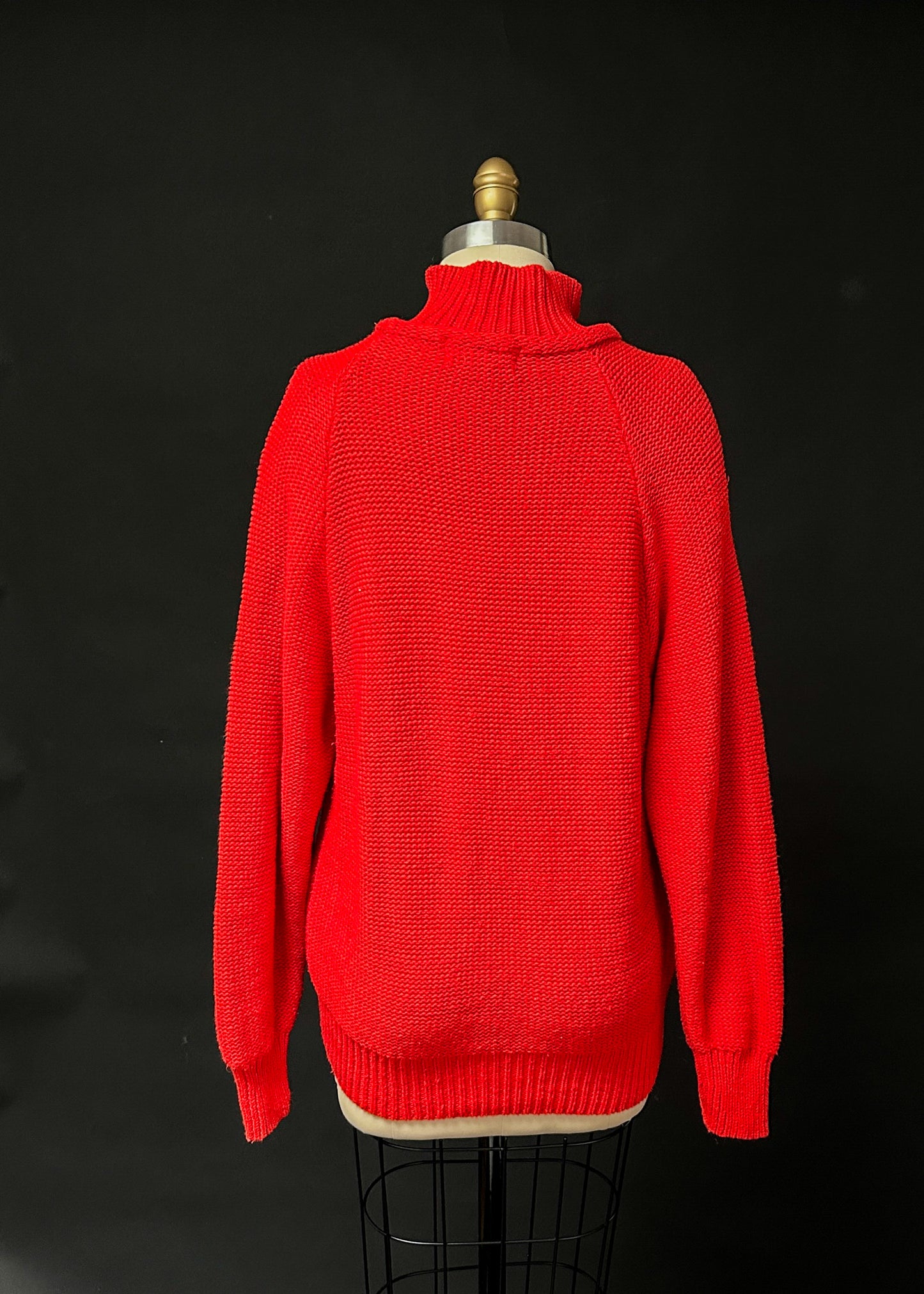 Vintage 80s Gap Clothing Co. Red Collared Knit Pullover Sweater (M)