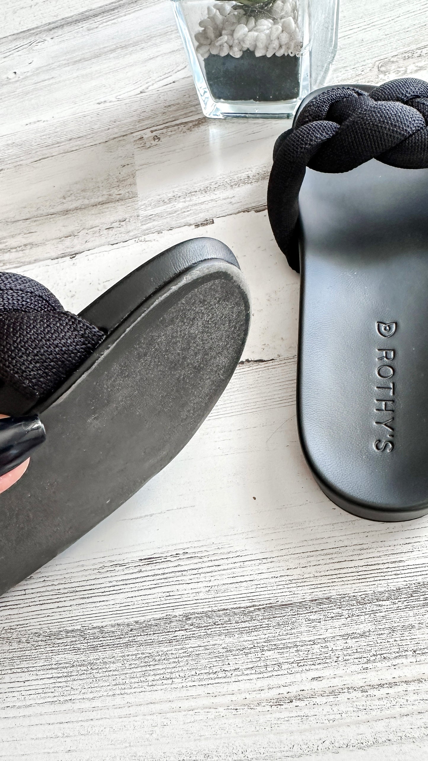 Rothy’s Black Braid Woven Sandals (8)