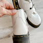 Dr. Martens Devon Heart White Leather Platform Boots (US 7 / EU 38)