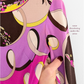 Vintage 60s Emilio Pucci Silk Purple Brown Pink Abstract Maxi Dress