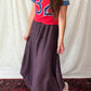 KL Playwear Brown 100% Linen Balloon Maxi Skirt (one size)