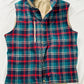 Vintage 80s Woolrich Fisherman Aesthetic Reversible Plaid Wool Canvas Utility Vest (mens L)